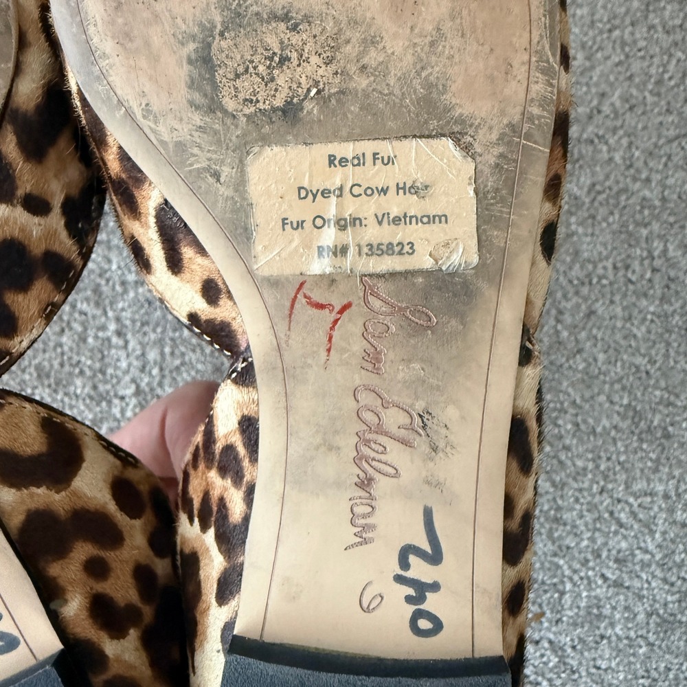 Sam Edelman Rodney Leopard Calf Hair d'Orsay Pointed Toe Flats 6 Mob Wife Animal - Picture 8 of 8